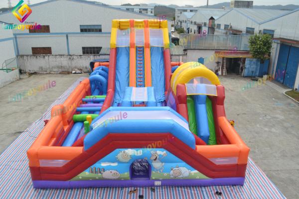 Quality Giant Inflatable Fun City Slide Park Children Amusement Park OEM for sale