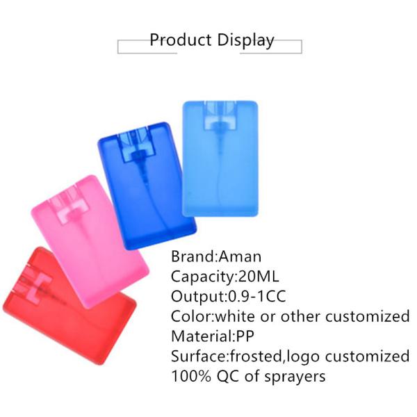 OEM Screen Printing 20ml Card Type Spray Bottle
