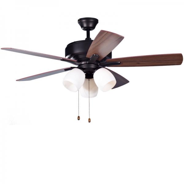 Quality Classic Antique Brass Ceiling Fan With Light Pull Chain AC Motor for sale