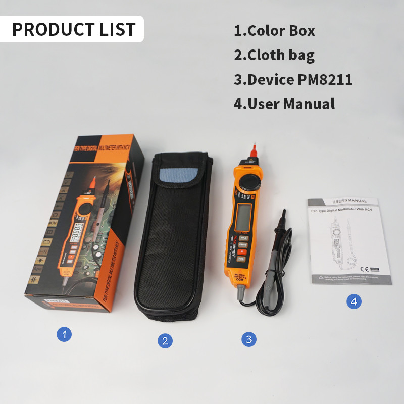 Auto Range Pen Style Digital Multimeter With Non - Contact Voltage Tester