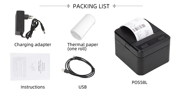 70-90mm/s Black Print Speed USB/Wireless 58mm Thermal Printer for Android POS Receipt