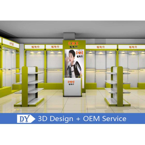 Adjustable Wooden Kid Clothing Store Shelves With S / S Display Rack