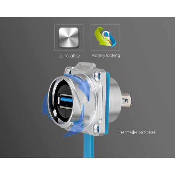 CNLINKO IP68 Waterproof DH24 USB Cable Extension Usb Port Front Panel Mount Connector