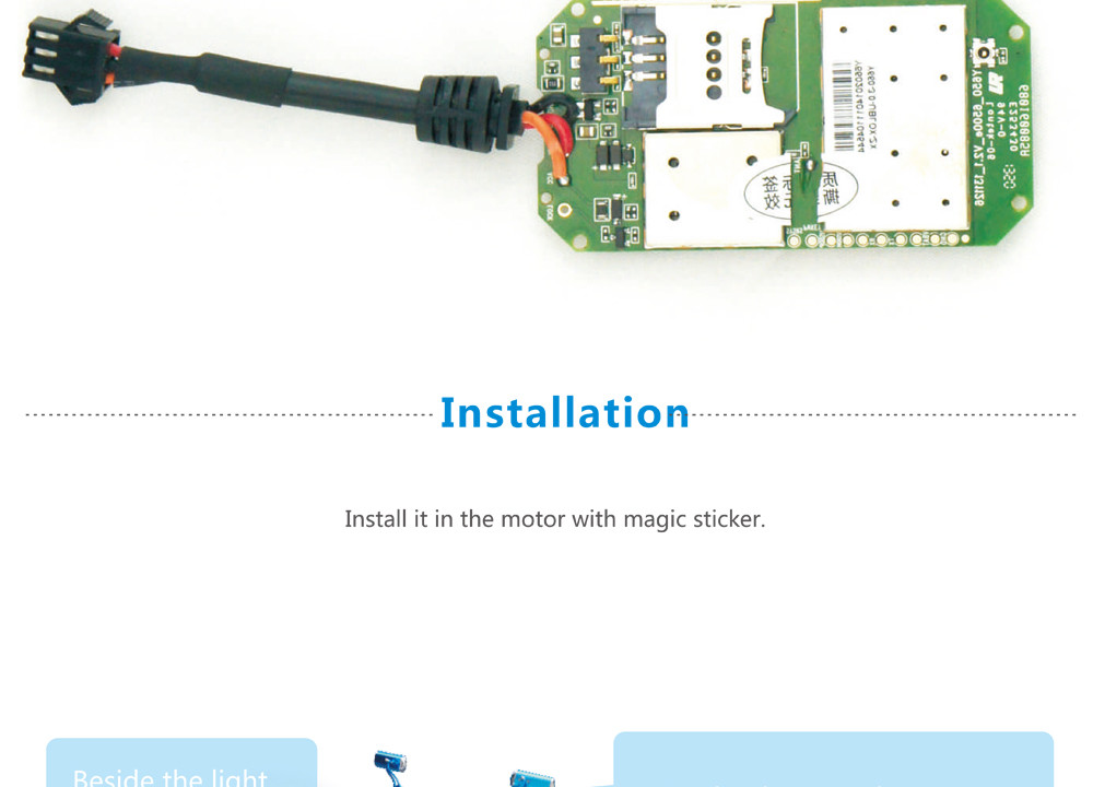 Wide Input Voltage Easy Installtion Mini Electric Bikes GPS Tracker With Remote Control