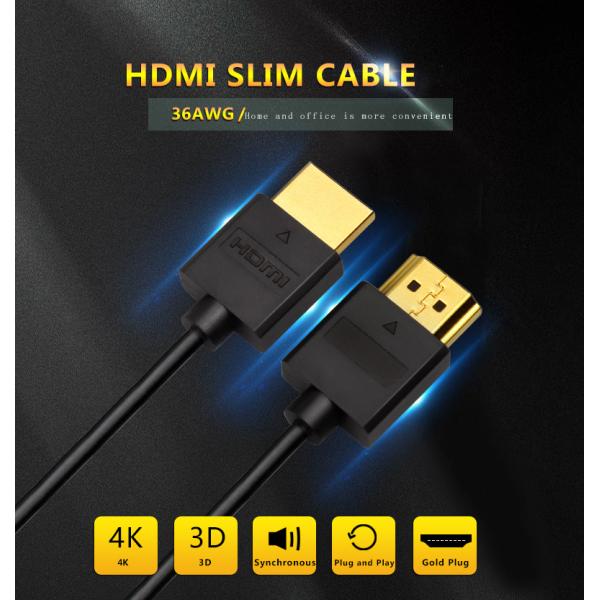 HDMI 4K 3D 18Gbps Pvc Cable With Chip Ultra Thin 4k Hdmi Cable Double Shielded