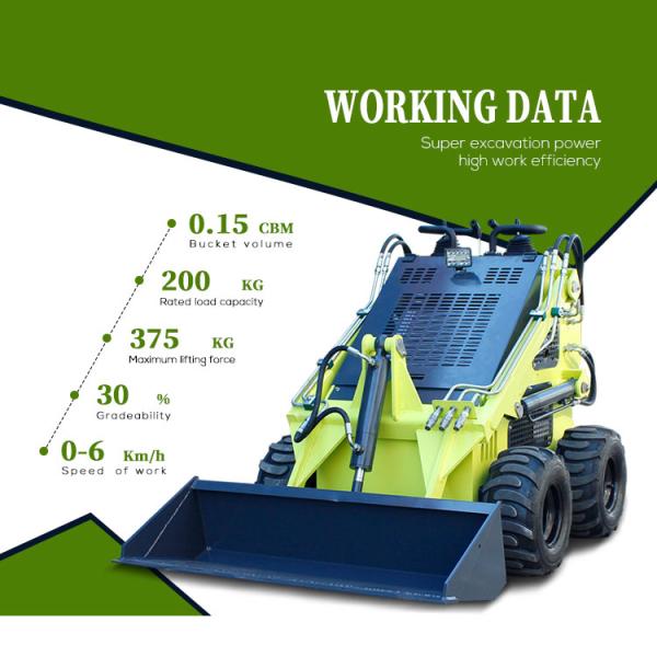 Cheap Epa Engine Wheel Loader Mini Skid Steer Gasoline Mini Skid Steer Loader
