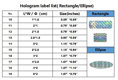 Custom Shapes Brand Protection 3D Holographic Stickers