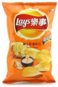 Lays Swiss cheese Potato Chips - Pack 54g - Elevate Your Range of Asian Snacks for Worldwide Markets.