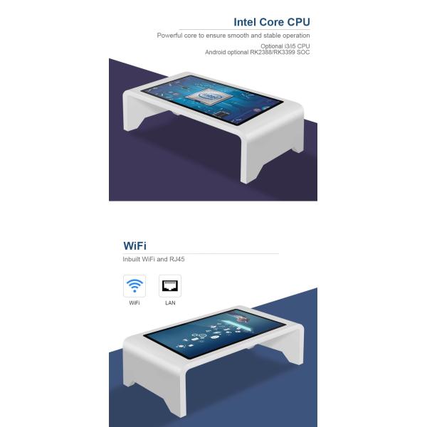 FCC Waterproof Indoor Smart Interactive Touch Screen Table Anti Scratch
