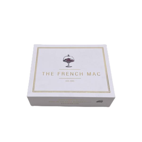 White Macaron Packaging Rigid Gift Paper Box Food Grade 12Pcs With Plastic Clear Inner