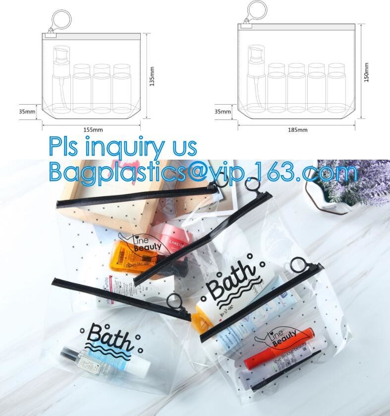 Custom waterproof pvc slider zipper wet bikini bag, zipper lock slider bag/resealable pvc slider zip poly bag, resealabl