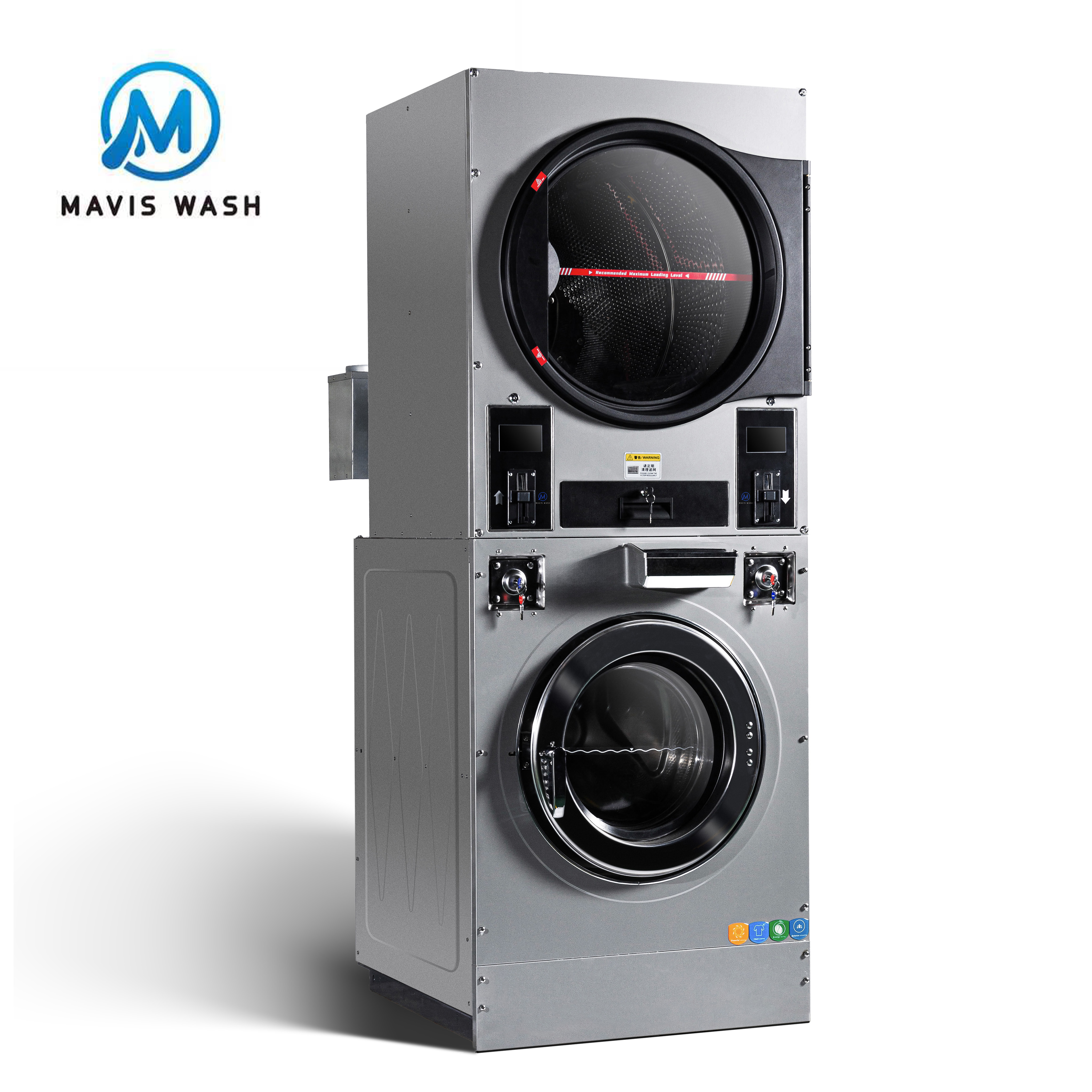16KG Stack Washer and Dryer Laundromat Industrial Laundry Washing Machines Commercial Washer Dryer for Hotel Hospital University