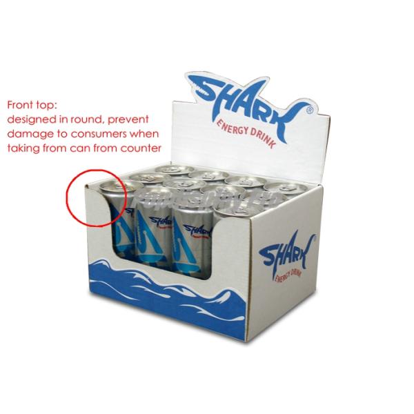 Creative Retail Custom Cardboard Counter Displays For Canned Energy Drinks Easy Assembly