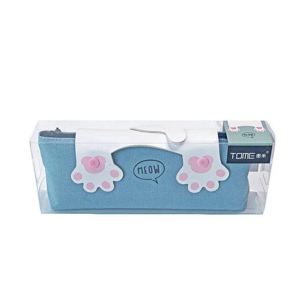 Quality Zippered Canvas Pencil Bag in Adorable Cartoon Cat Print for Personalized Stationery for sale