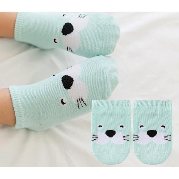 Breathable Solid Color Baby Animal Socks , Combed Cotton Warm Baby Socks