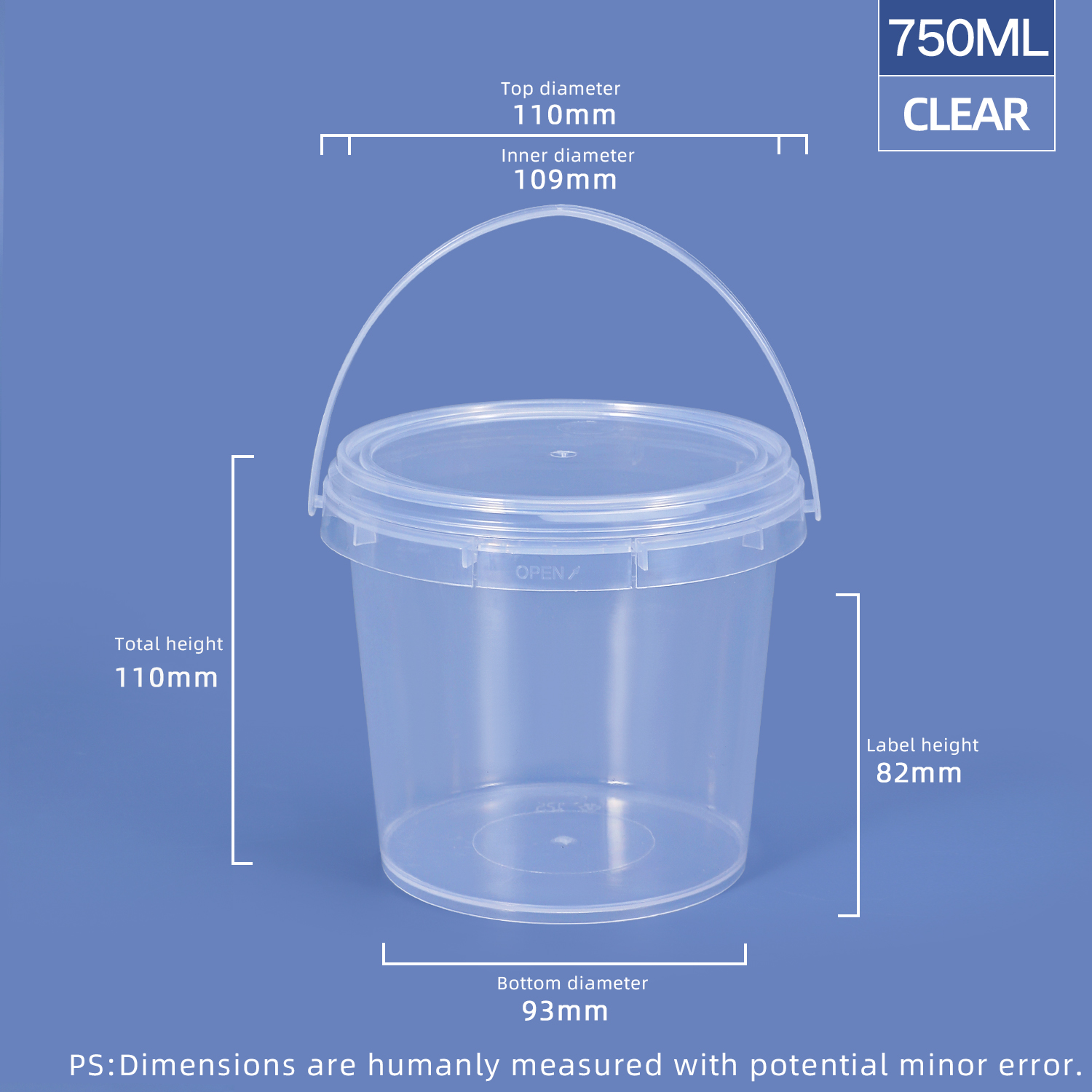Food Grade Beverage Plastic Candy Buckets Halloween Container with Lids and Handles