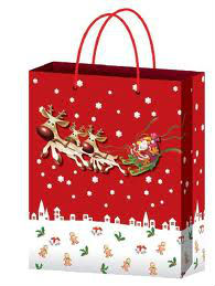 CMYK Printing Holiday Christmas Paper Bags For Candy Shop OEM / ODM Avaliable