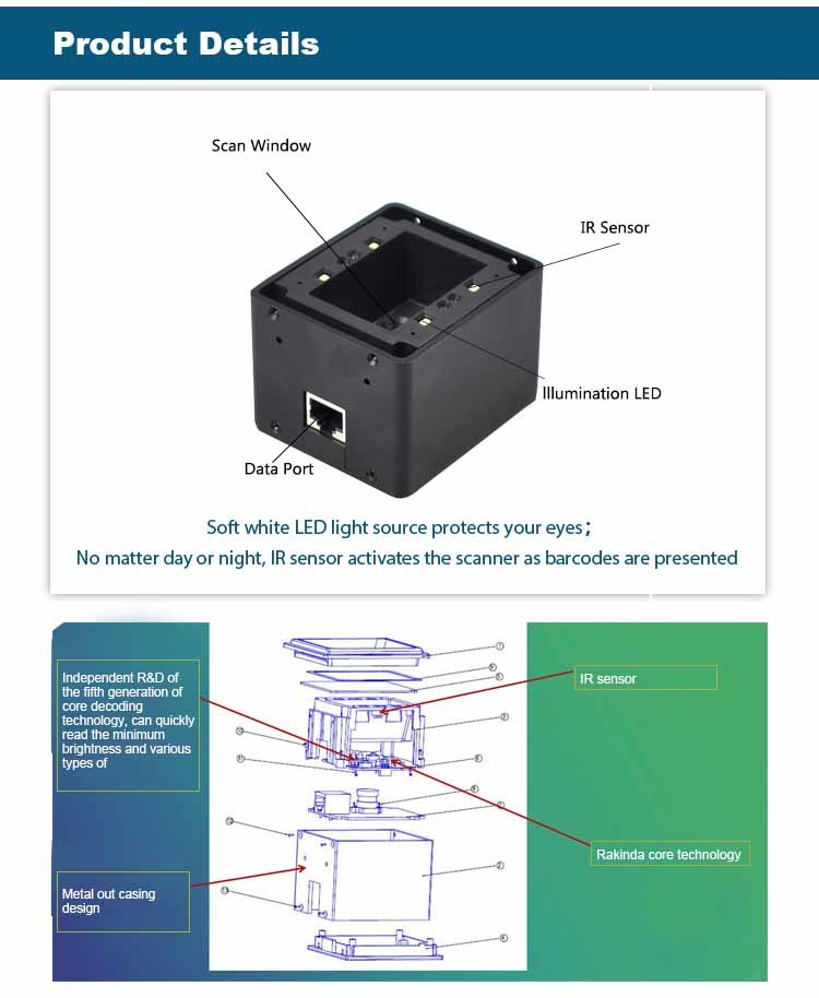 IOTC 0370 CHIP Qr Code Reader Module Long Range Sense Reading Mode