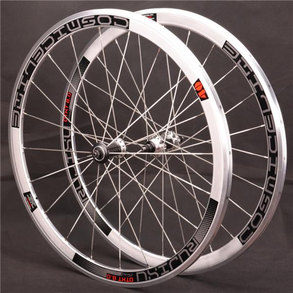 Aluminum Alloy 700c Fixed Gear Bike Wheel Set Clincher Rim V Brake For Field Racing