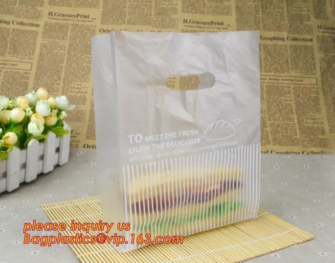 Promotional customized high quality soft loop plastic cloth bag,manufacturer custom soft loop handle polyethylene PE pla