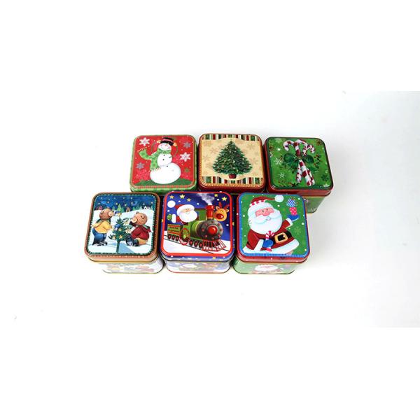 Rustproof Cookie Small Christmas Tins With Lids Thickened Lightweight
