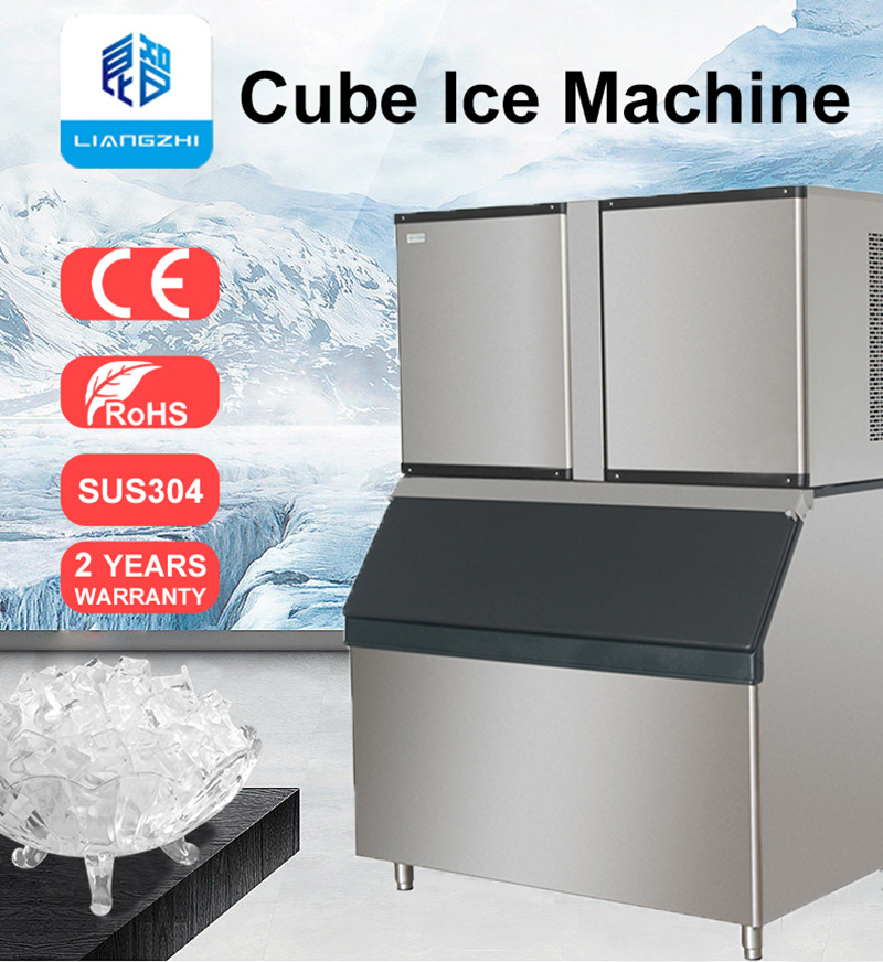 High Productivity 900kg Daily LZ-2000 Automatic Cube Ice Machine Maker for Commercial