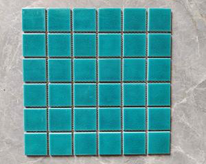 China 48x48mm Chip Size Swimming Pool Mosaic Tiles Ice Cracked wholesale
