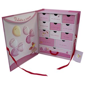 China Finger Standing Custom Toy Packaging Boxes Pull Out Toy Box With Ribbon on sale