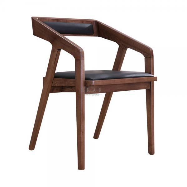 Modern Upholstered Ash Wood Leather Dining Room Chair