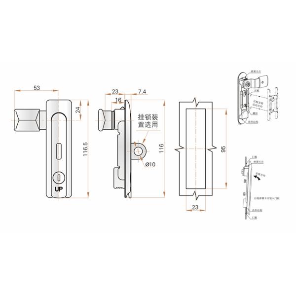 IP54 Cabinet Swing Latch , Panel Board Lock With Beautiful Appearance