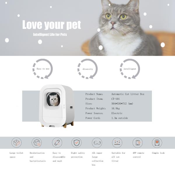 16L Automatic Cat Litter Toilet with Deodorizer and APP Control G.W./N.W. 16.8/13.5kg