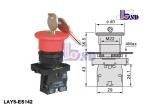 Red Emergency Stop Push Button Switch / Emergency Stop Switch With Key