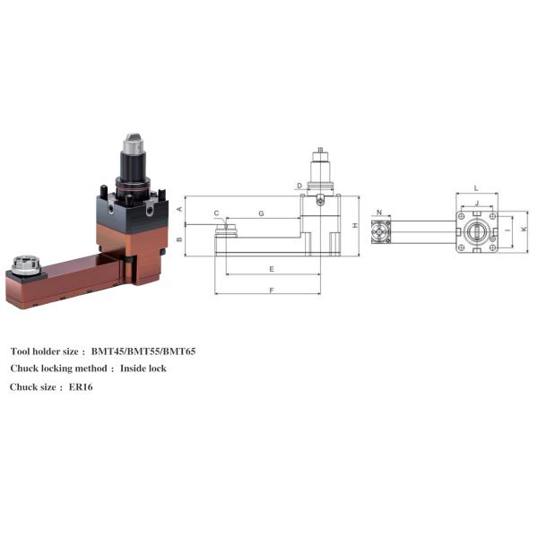 BMT Speed Increasing Axial Live Tool Holder For CNC Lathe Machine Cnc Live Tooling