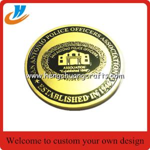 China Custom 50mm 3mm thickness of gold coins for souvenirs sample acceptable wholesale