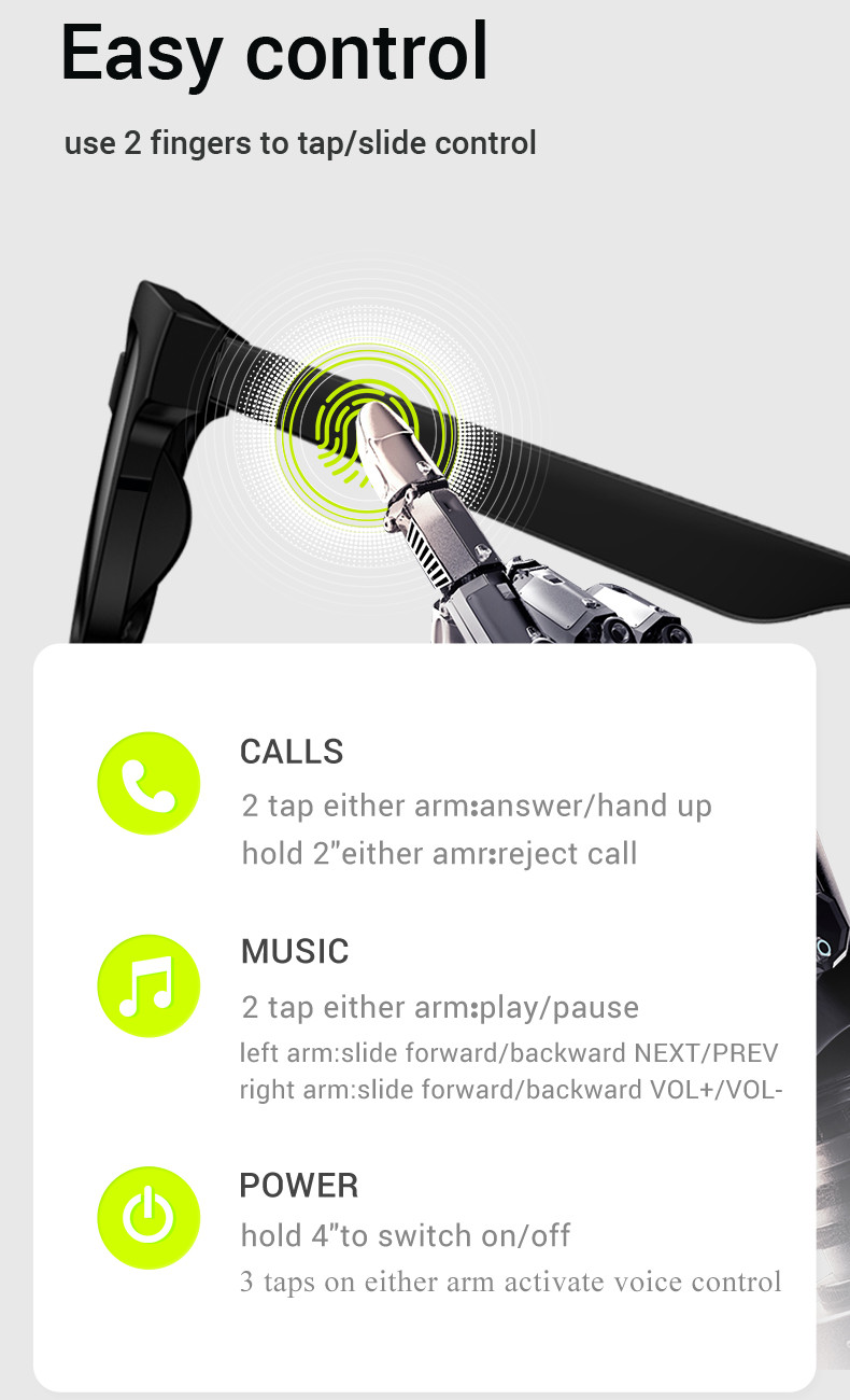 New KX32 Wireless Smart Glasses With Built In Camera Two Pairs Of Sub-Frames Anti-Blue Light Glasses