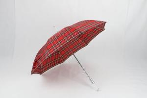 China 27 Inch Manual Windproof Golf Umbrellas Red Tartan Fabric Acrylic Handle on sale