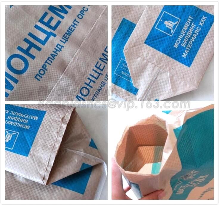 Hot Selling Kraft Paper PP Woven Plastic Cement Valve Bag For 25Kg,kraft paper laminated pp woven sandwich bag for logis
