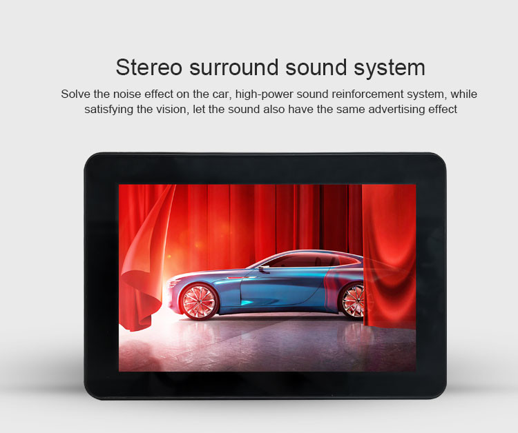 10.1 Inch 4G Wifi Taxi Monitor Display With Camera Body Sensor