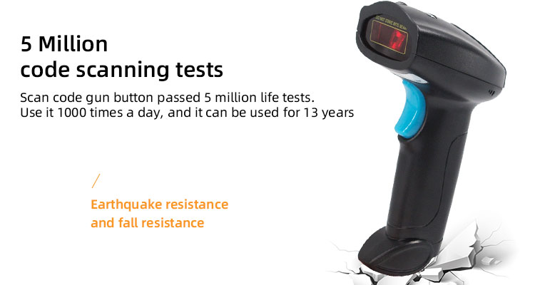 5V U1-W Wireless Barcode Scanner with Cradle 1D Cordless Bar Code Reader Laser Read Code