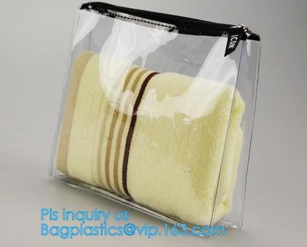 Quality Promotional PVC Toiletry bag with zipper and slider, Underwear packing bag,shinny zipper,matte slider printing customize for sale