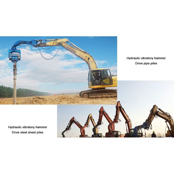 Precision Vibratory Pile Hammer Excavator Hydraulic Pile Driver 3000rpm Piling Equipment