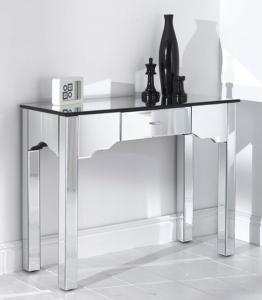 High Gloss Mirror Furniture Set Contemporary Venetian Mirrored Console Table