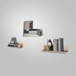 China Floating Golden Aluminium Wall Shelves Decorative 550mm For Bedroom wholesale