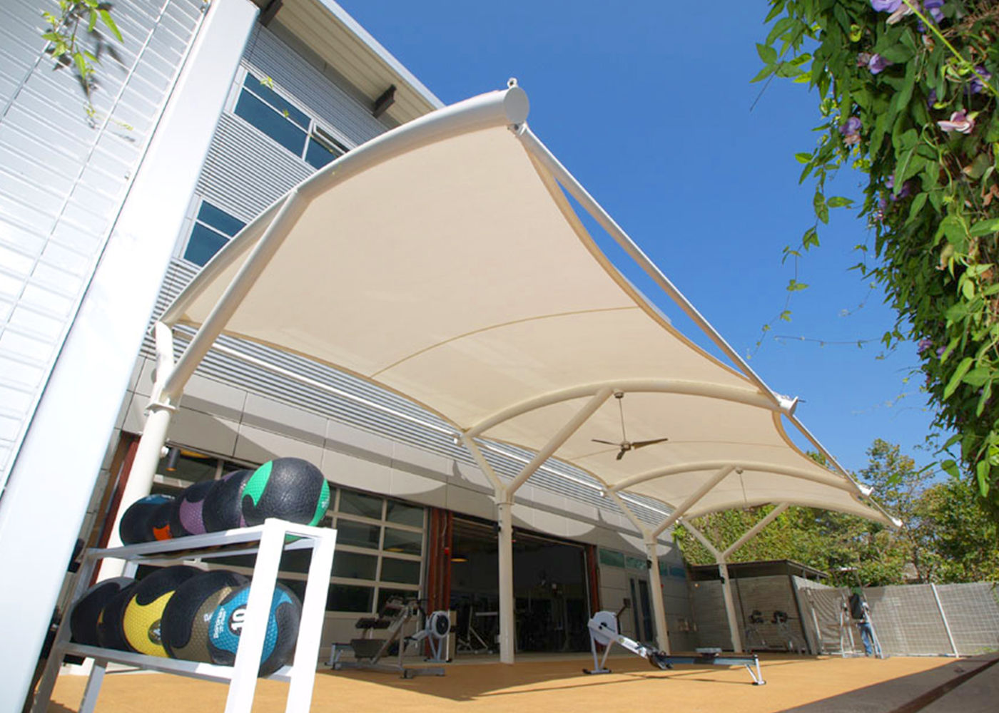 Sunshade Car Park Tensile Membrane Structure with PTFE Coating