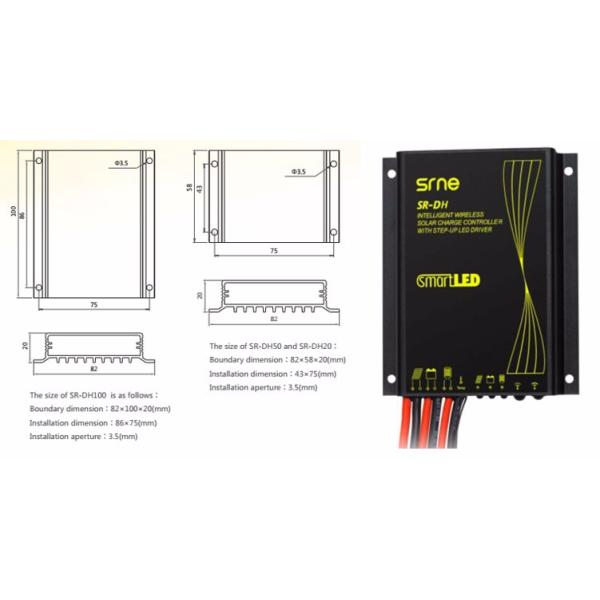 High Efficiency Waterproof Charge Controller Wireless Remote Control SR DH100