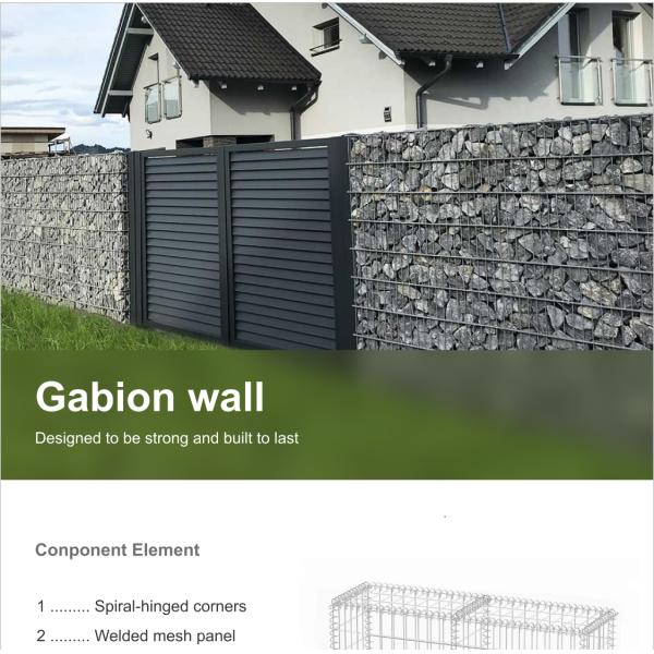 Gabion fence design illustration
