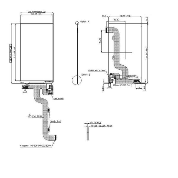 Pin definition diagram for AMOLED display module