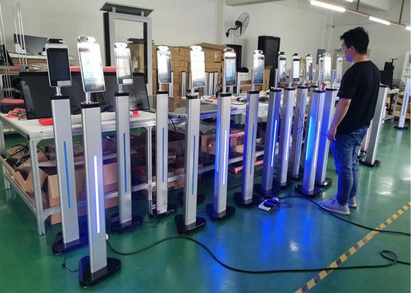 Safe Temperature Kiosk human body Face Recognition Thermometer access control