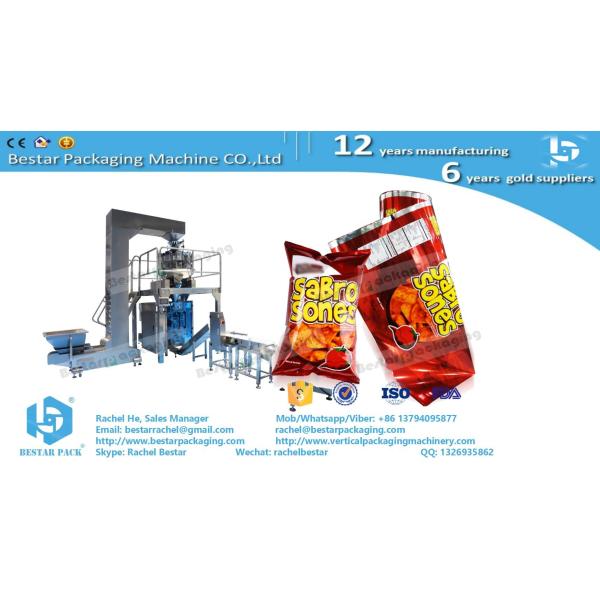 Food grade plastic wrapping roll film for potato chips with Bestar automatic packing machine