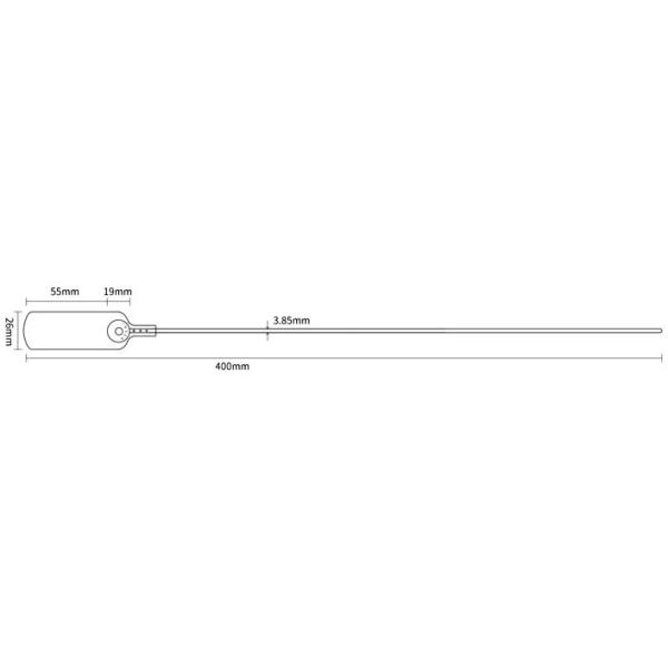 400mm Pull Tight Plastic Security Seal with 380 N Tensile Strength and PP Stainless Steel Material for Tamper Evident Security